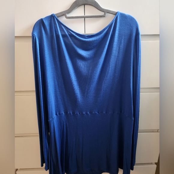 Blue Cut Out Long Sleeve Babydoll 2X - Picture 3 of 3
